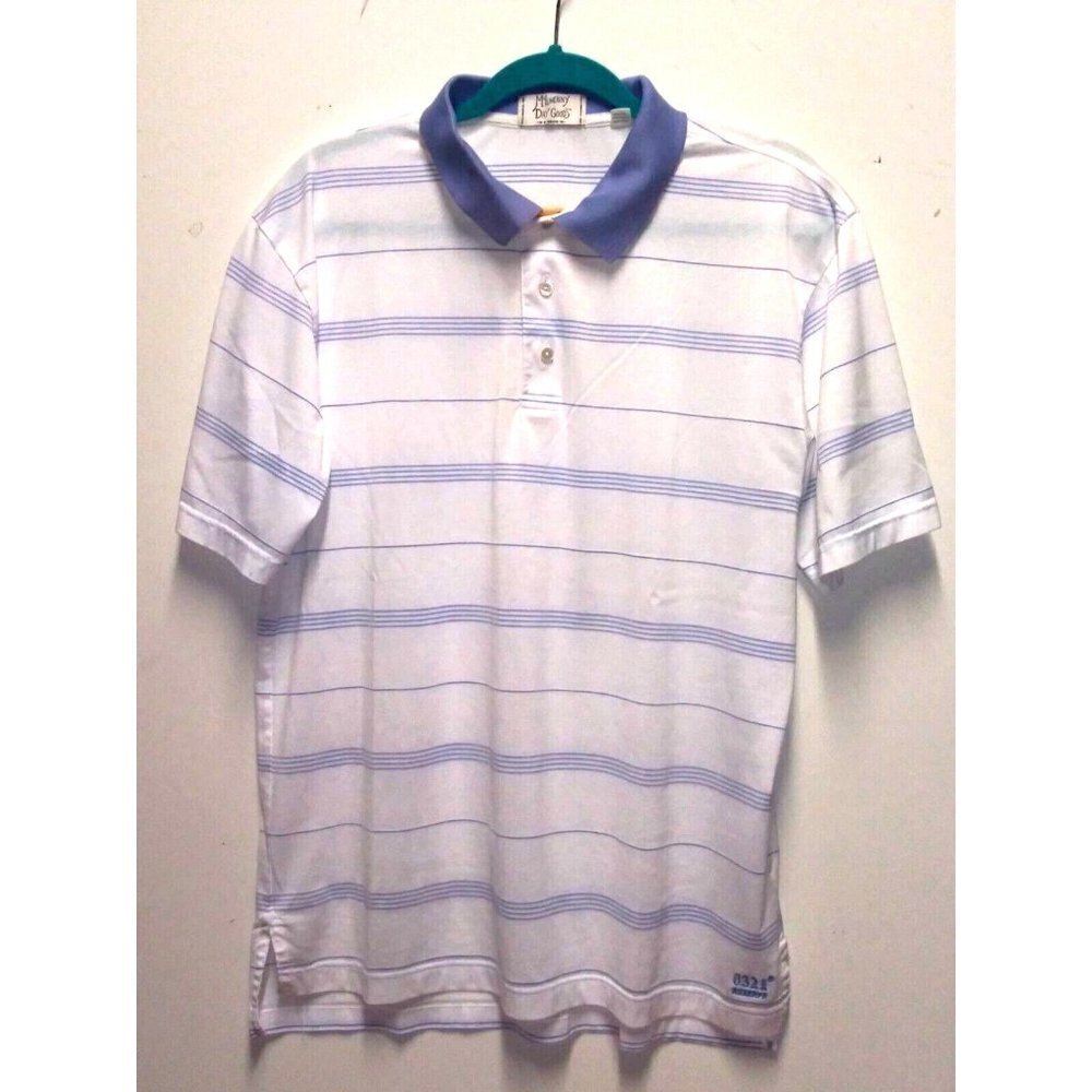 McIlhenny Dry Goods /Tabasco Men’s Polo Shirt Size M white striped short sleeve